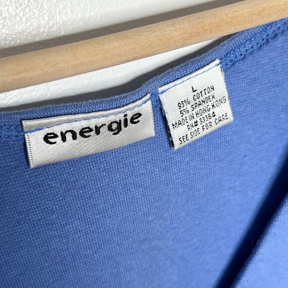 Vintage 90s Y2K Energie Babydoll Tank Top Womens Large Blue Cotton Casual - Picture 4 of 8